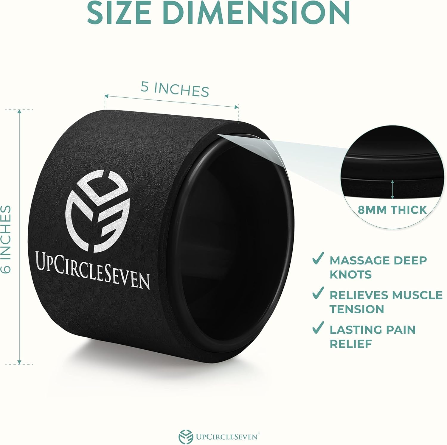 Back Roller & Yoga Wheel - Relieve Lower & Upper Back Pain & Stiffness - Therapeutically Stretch, Mobilize & Decompress Your Spine - Increase Mobility, Flexibility & Alignment